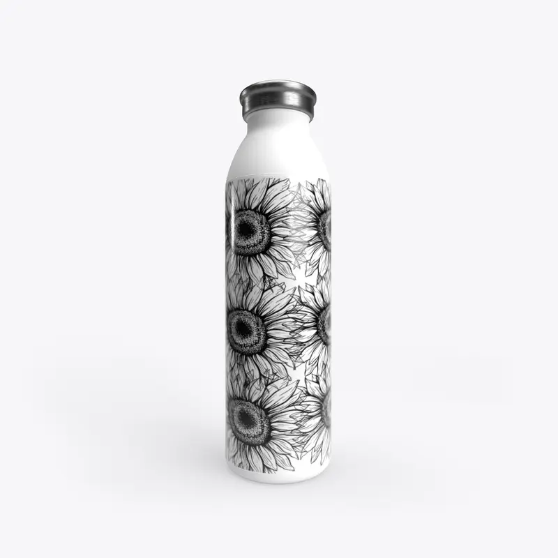 Stainless Water Bottle Sun Flowers 