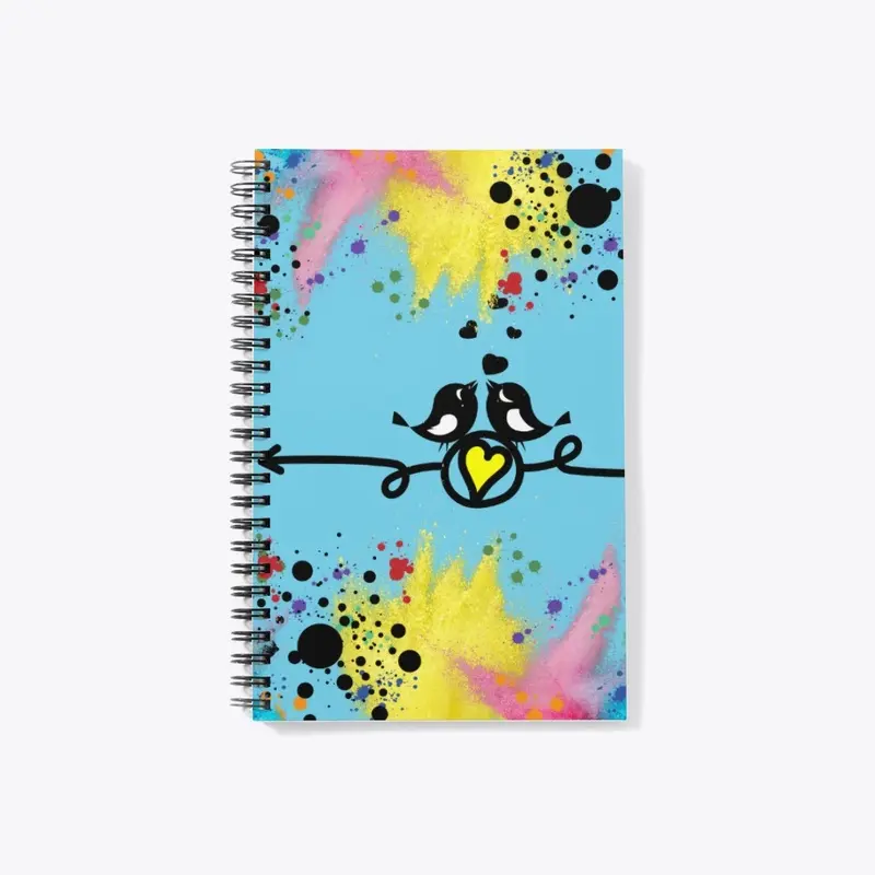 Notebook Lovebird Splatter