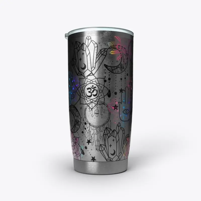 Stainless Tumbler Chakra and Crystals