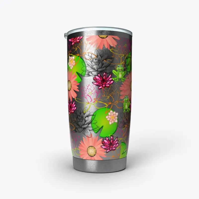 Stainless Tumbler Water Lilies