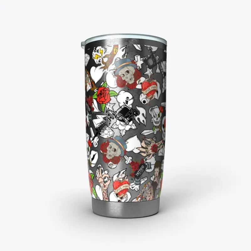 Stainless Tumbler Tattoo Art